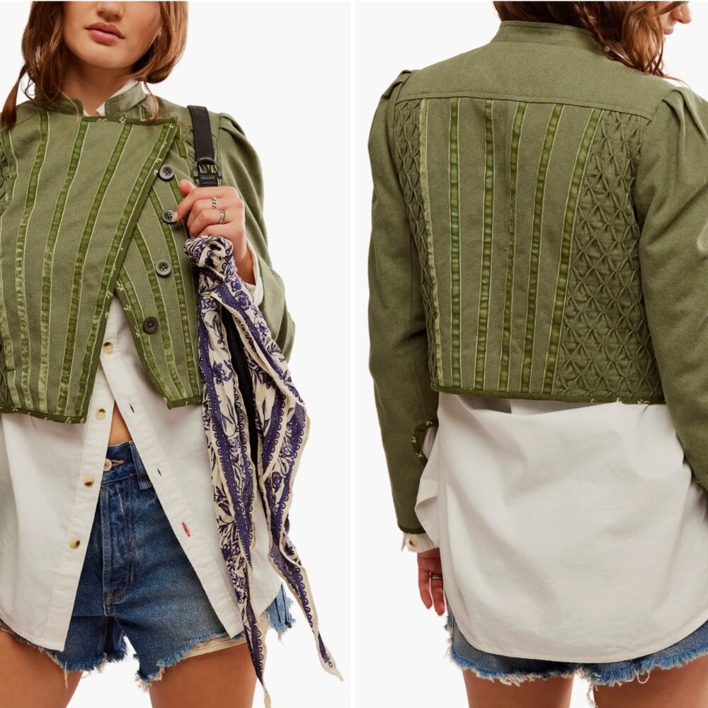 NWT Free People Bali Simone Jacket in Olive Green - Medium - Sold Out